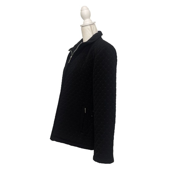 Gallery Women’s Black Coat Jacket Long Sleeve Collared Zip Up Pockets Si… - Picture 2 of 11